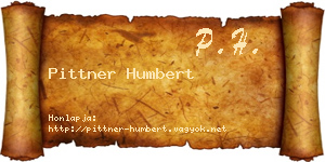 Pittner Humbert névjegykártya